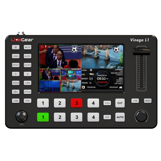 LiveGear Vinega L1 4-CH HDMI Video Switcher Recording Streaming PTZ Controller