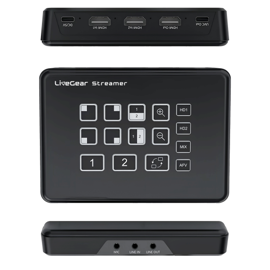 LiveGear Streamer 2 Way HDMI Video Switcher 1080P 60Hz