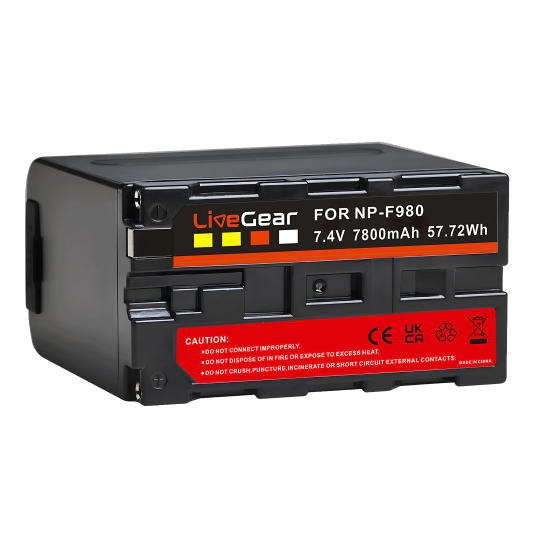 LiveGear NPF980 Battery Replacement 7800mAh USB Input Output