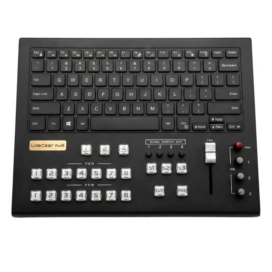 LiveGear PAD8 Keyboard Midi vMix OBS Tbar Controller