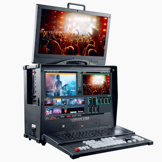 LiveGear Lyra Ultimate All in One PC Broadcasting for Vmix, Obs, Resolume Dedicated 18.5 inch IPS Monitor &amp; Keyboard Midi