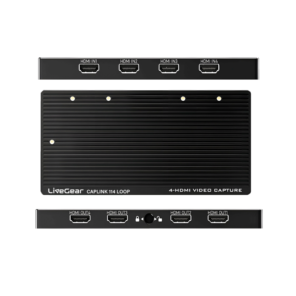 LiveGear CAPLINK VC124 LOOP 4K 4CH HDMI Capture 4K60HZ Loop Out USB3.2 ...