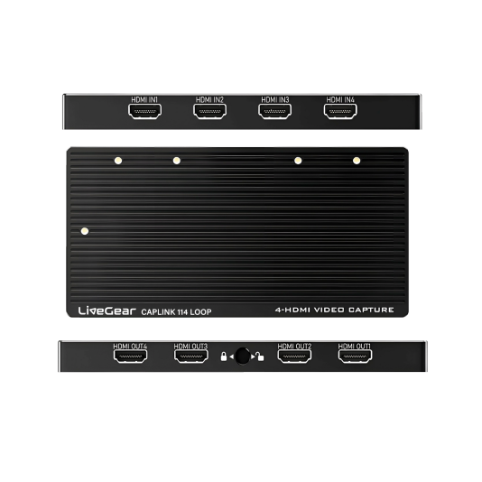 LiveGear CAPLINK VC114 LOOP 4K 4CH HDMI Capture 4K60HZ Loop Out USB3.2 Thunderbolt