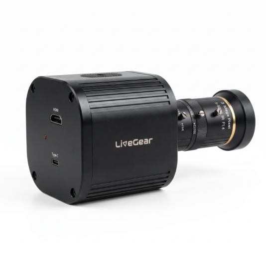 LiveGear C1-400 4K 60fps Industrial Camera with 5-50mm Manual Lens