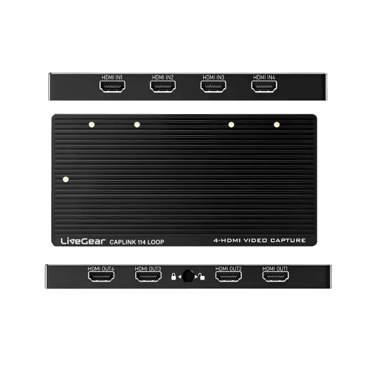 LiveGear CAPLINK VC124 LOOP 4K 4CH HDMI Capture 4K60HZ Loop Out USB3.2 Thunderbolt